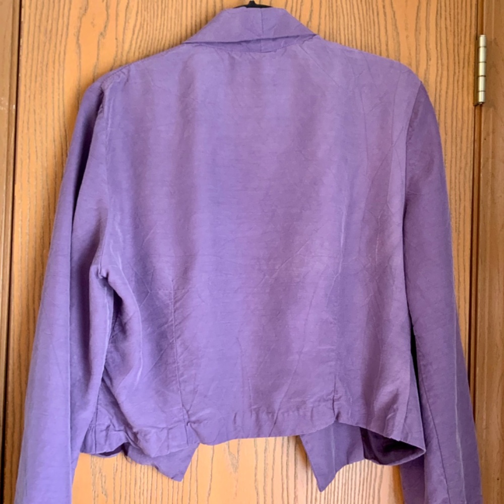 VINTAGE CASUAL CORNER SHORT DRESS SUIT JACKET BLAZER PURPLE SIZE 10 MADE IN USA - Picture 3 of 3